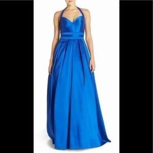 Carmen Marc  Valvo Halter Mikado Ball Gown Size 6.Royal blue.